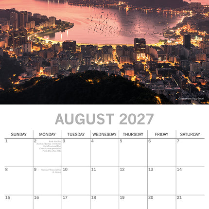 Natural Wonders 2027 Premium Square Wall Calendar August sample page