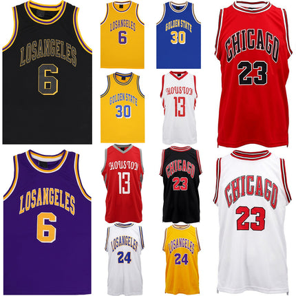 new-mens-basketball-jersey-sports-t-shirt-tee-vest-tops-gym-chicago-los-angeles