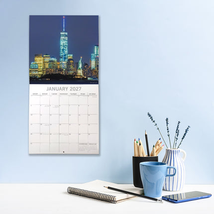 New York 2027 Premium Square Wall Calendar lifestyle image