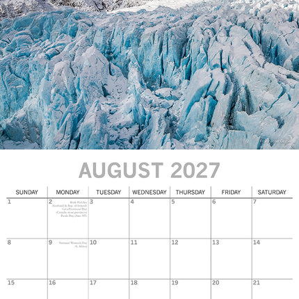 New Zealand 2027 Premium Square Wall Calendar August sample page