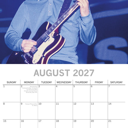 Oasis 2027 Premium Square Wall Calendar August sample page