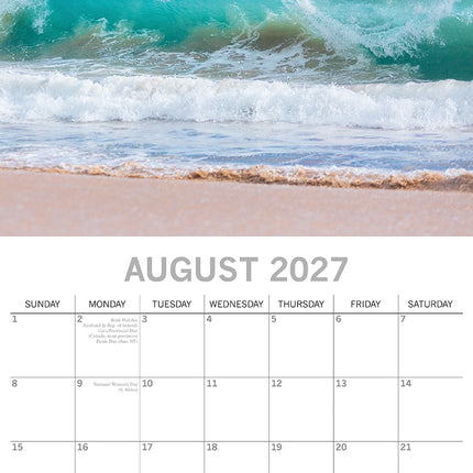 Oceans 2027 Premium Square Wall Calendar August sample page