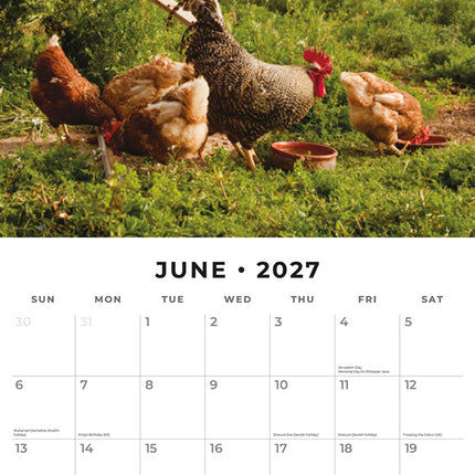 On The Farm 2027 square wall calendar - monthly calendar spread