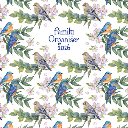 Birdsong Family Organiser 2026 Square Wall Calendar 16 Month Home School Planner