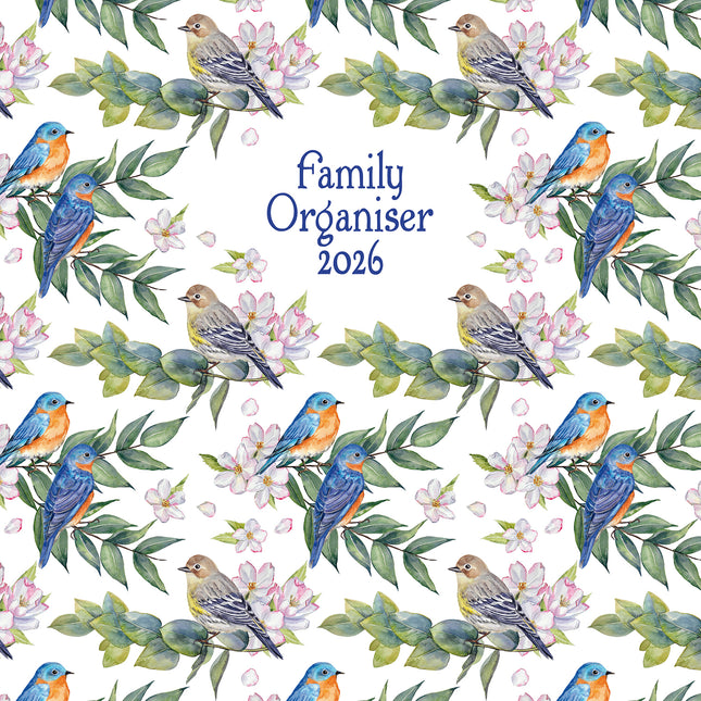 Birdsong Family Organiser 2026 Square Wall Calendar 16 Month Home School Planner