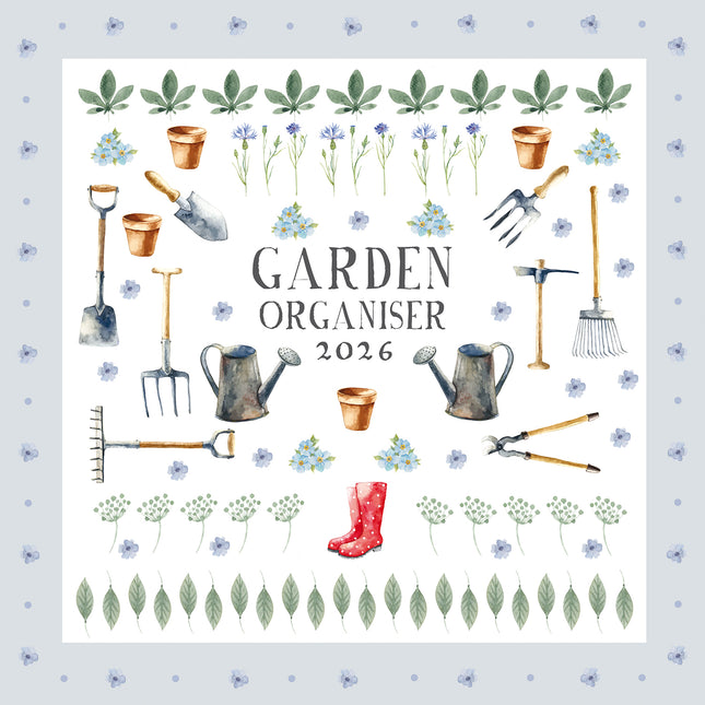 Garden Organiser 2026 Square Wall Calendar 16 Month Plant Florals School Planner