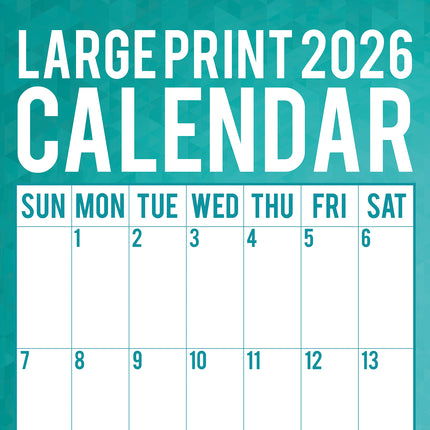 Large Print Calendar - 2026 Square Wall Calendar 16 Months School Family Planner