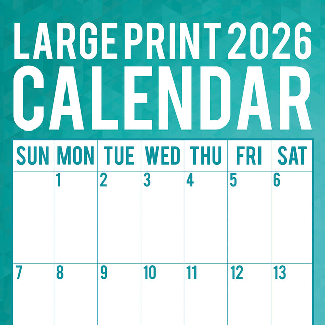 Large Print Calendar - 2026 Square Wall Calendar 16 Months School Family Planner
