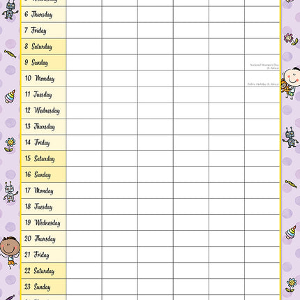Mum's Busy Day - 2026 Square Wall Calendar 16 Months Kids School Home Planner