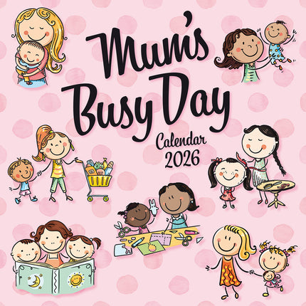 Mum's Busy Day - 2026 Square Wall Calendar 16 Months Kids School Home Planner
