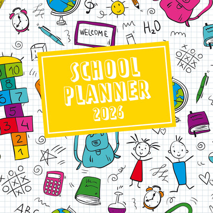 School Planner - 2026 Square Wall Calendar 16 Months Kids Student Family Planner