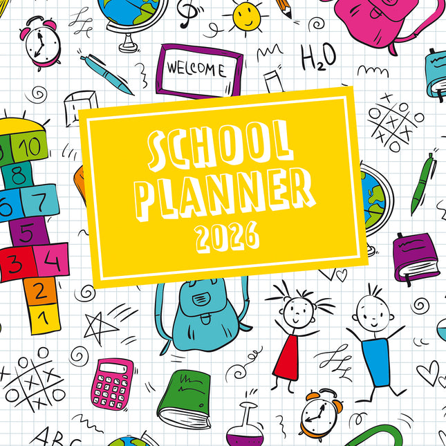 School Planner - 2026 Square Wall Calendar 16 Months Kids Student Family Planner