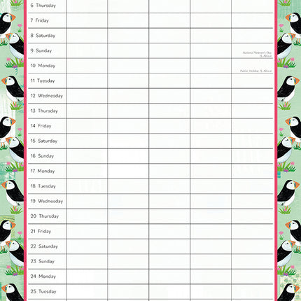 Sea Breeze Family Organiser - 2026 Square Wall Calendar 16 Months School Planner