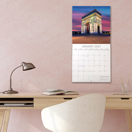 Paris 2027 Premium Square Wall Calendar lifestyle image