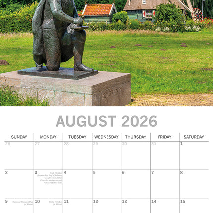 Amsterdam 2026 Square Wall Calendar 16 Month World & Travel Premium Planner Gift