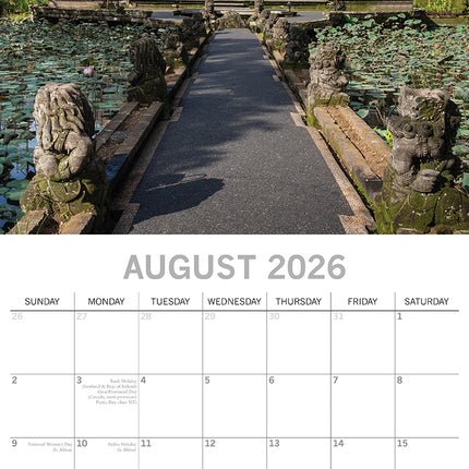Bali - 2026 Square Wall Calendar 16 Months World & Travel Premium Planner Gift