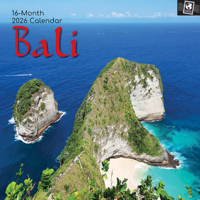 Bali - 2026 Square Wall Calendar 16 Months World & Travel Premium Planner Gift