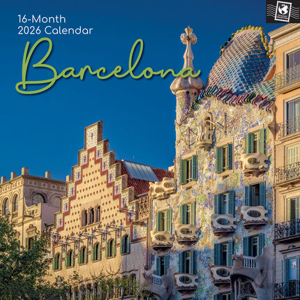 Barcelona 2026 Square Wall Calendar 16 Month World & Travel Premium Planner Gift