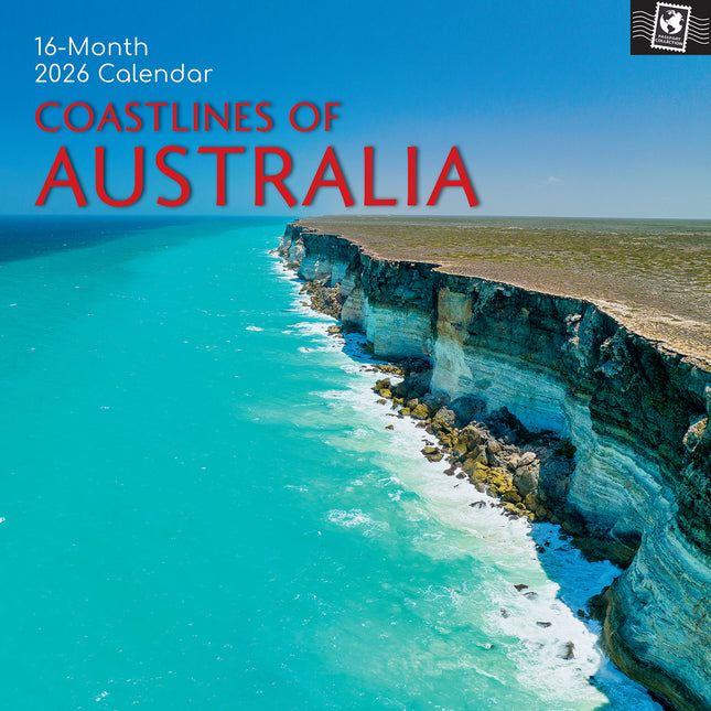Coastlines of Australia 2026 Square Wall Calendar 16 Months Travel Planner Gift