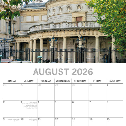Dublin - 2026 Square Wall Calendar 16 Months World & Travel Premium Planner Gift