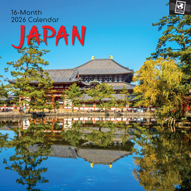 Japan - 2026 Square Wall Calendar 16 Months World & Travel Premium Planner Gift