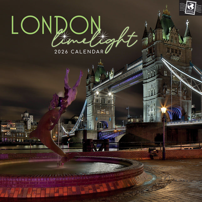 London Limelight 2026 Square Wall Calendar 16 Months World & Travel Planner Gift