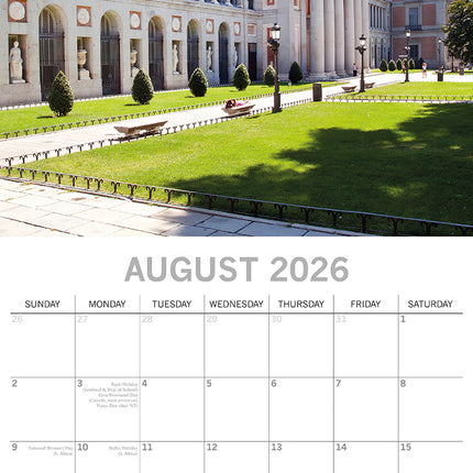 Madrid - 2026 Square Wall Calendar 16 Months World & Travel Premium Planner Gift