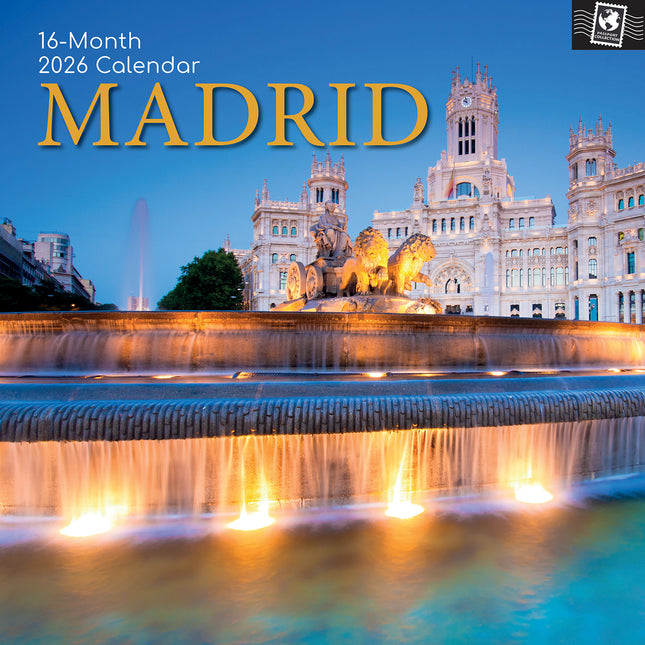 Madrid - 2026 Square Wall Calendar 16 Months World & Travel Premium Planner Gift