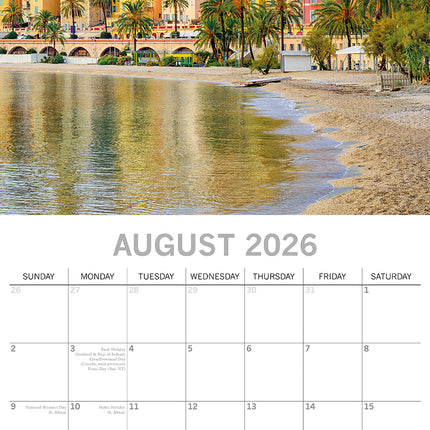 Mediterranean - 2026 Square Wall Calendar 16 Months World & Travel Planner Gift