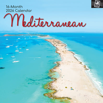 Mediterranean - 2026 Square Wall Calendar 16 Months World & Travel Planner Gift