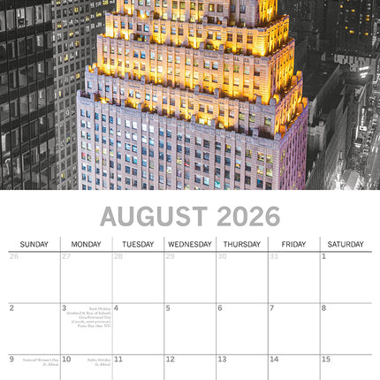 New York Limelight - 2026 Square Wall Calendar 16 Months World & Travel Planner