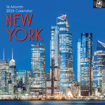 New York 2026 Square Wall Calendar 16 Months World & Travel Premium Planner Gift