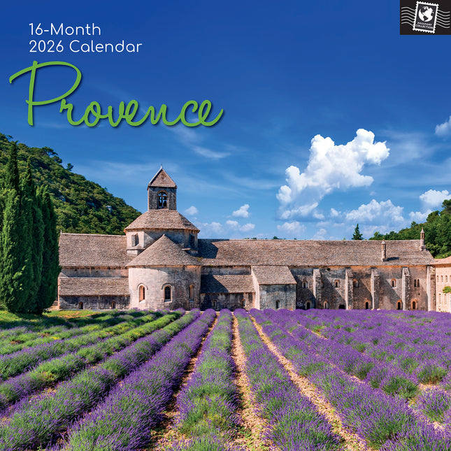 Provence 2026 Square Wall Calendar 16 Months World & Travel Premium Planner Gift