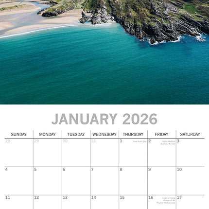 The Wild Atlantic Way 2026 Square Wall Calendar 16 Months World & Travel Planner