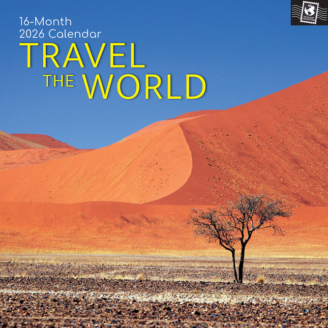 Travel the World 2026 Square Wall Calendar 16 Months World & Travel Planner Gift