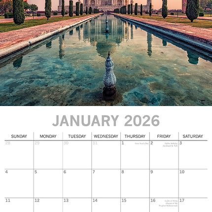 Travel the World 2026 Square Wall Calendar 16 Months World & Travel Planner Gift