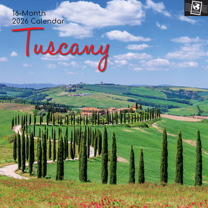 Tuscany - 2026 Square Wall Calendar 16 Month World & Travel Premium Planner Gift