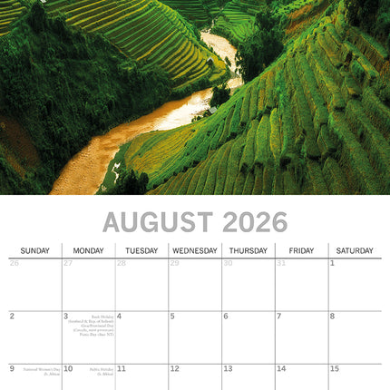 Vietnam - 2026 Square Wall Calendar 16 Month World & Travel Premium Planner Gift