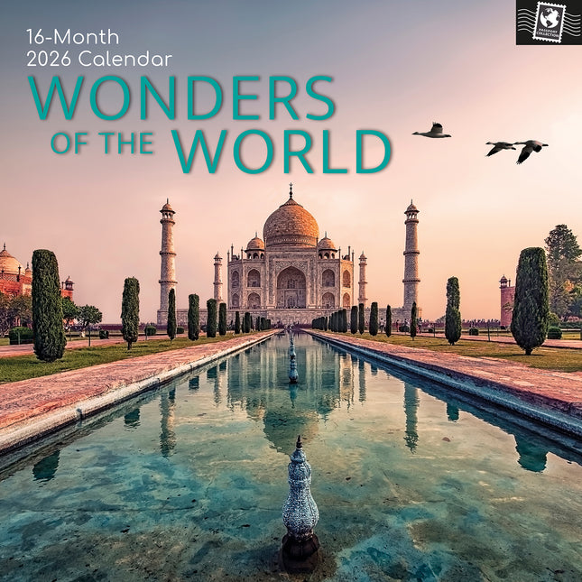 Wonders of the World 2026 Square Wall Calendar 16 Months World & Travel Planner