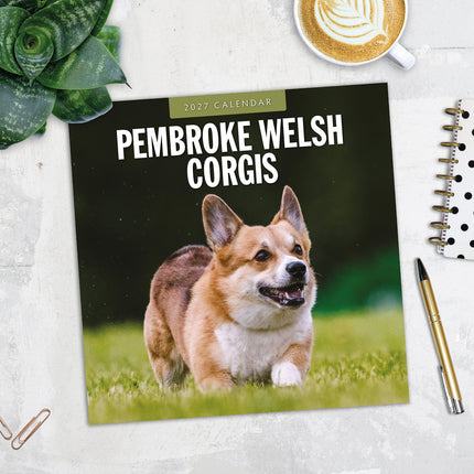 Pembroke Welsh Corgis 2027 square wall calendar - image detail