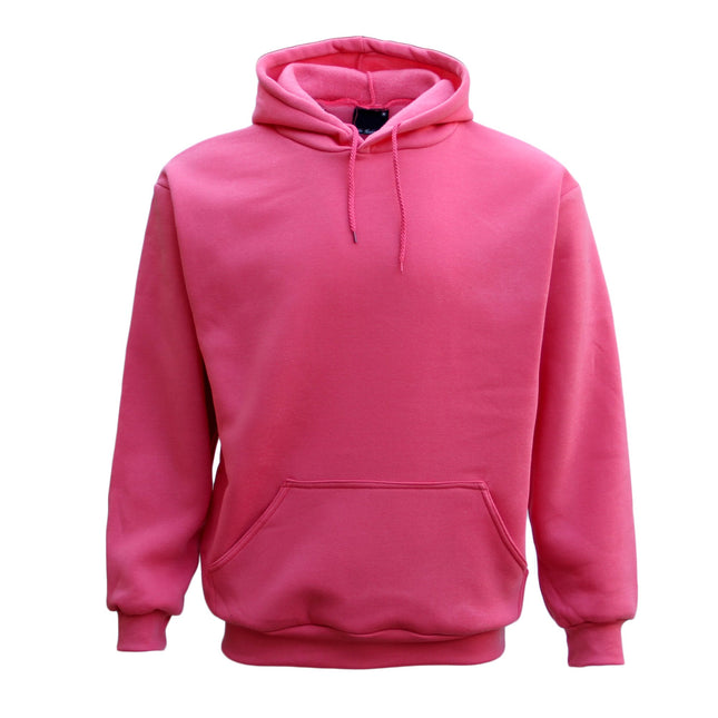 Adult Unisex Men's Basic Plain Hoodie Pullover Sweater Sweatshirt Jumper - Hot Pink