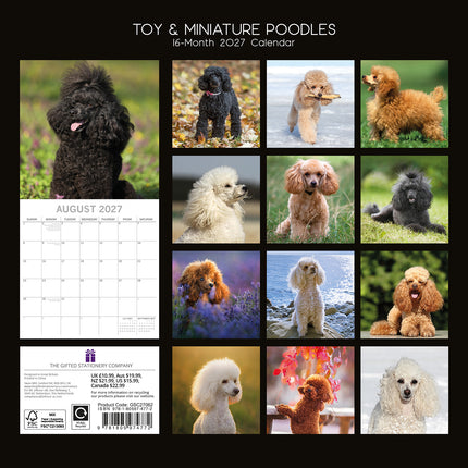 Toy & Miniature Poodles 2027 Premium Square Wall Calendar back cover