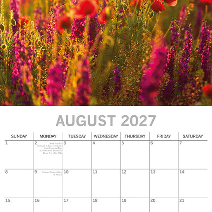 Positivity 2027 Premium Square Wall Calendar August sample page