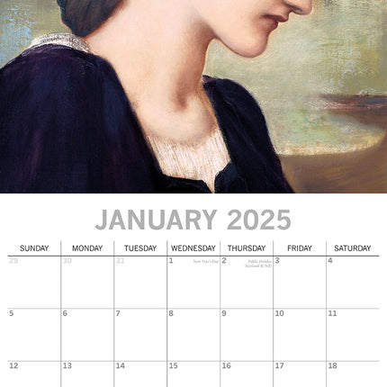 Pre-Raphaelites - 2025 Square Wall Calendar Arts 16 Months Premium Planner Gift