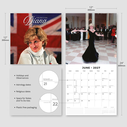 Diana 2027 square wall calendar - product specifications