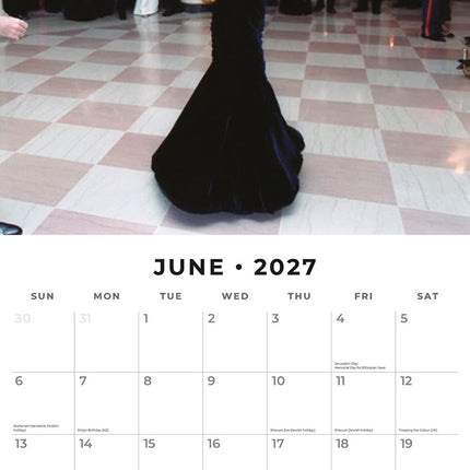 Diana 2027 square wall calendar - monthly calendar spread