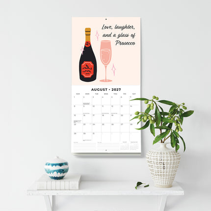 Prosecco Time 2027 square wall calendar - wall display