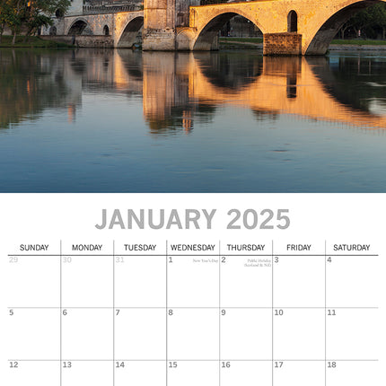 Provence 2025 Square Wall Calendar 16 Months Christmas New Year Premium Planner