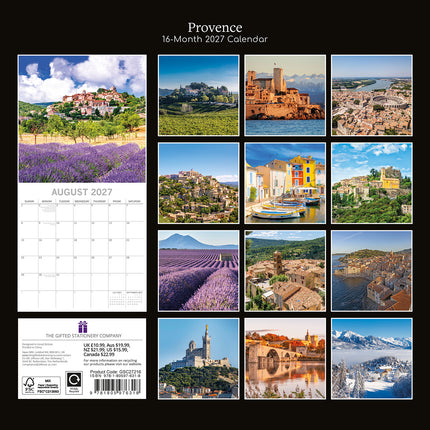 Provence 2027 Premium Square Wall Calendar back cover