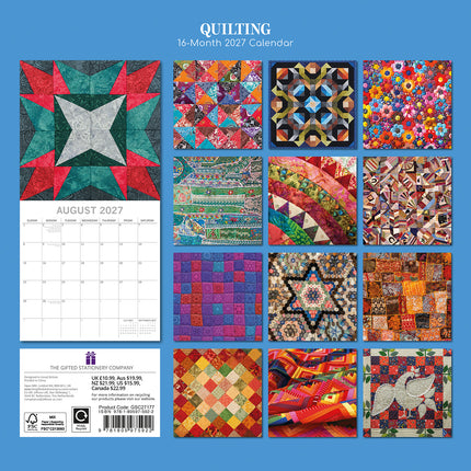 Quilting 2027 Premium Square Wall Calendar back cover